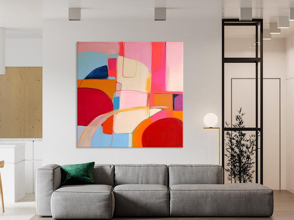 Modern Acrylic Artwork, Simple Canvas Paintings, Large Abstract Painting for Dining Room, Contemporary Canvas Art, Original Modern Wall Art-Grace Painting Crafts