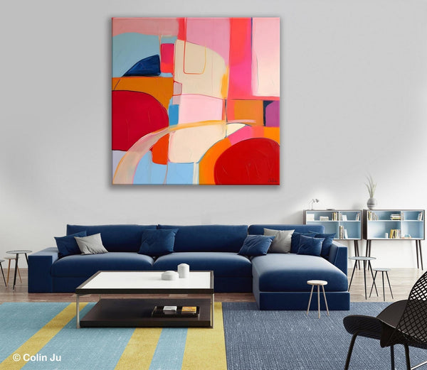 Modern Acrylic Artwork, Simple Canvas Paintings, Large Abstract Painting for Dining Room, Contemporary Canvas Art, Original Modern Wall Art-Grace Painting Crafts