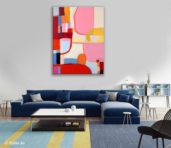 Original Canvas Artwork, Contemporary Acrylic Painting on Canvas, Large Painting for Dining Room, Simple Abstract Art, Wall Art Paintings-Grace Painting Crafts