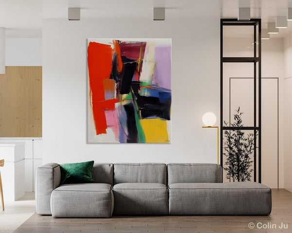 Contemporary Acrylic Paintings, Red Abstract Paintings, Modern Wall Art for Living Room, Original Abstract Art, Abstract Painting on Canvas-Grace Painting Crafts