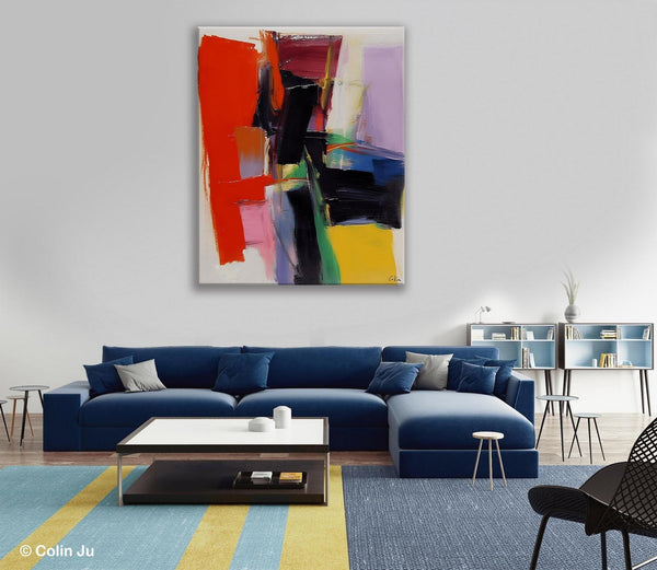 Contemporary Acrylic Paintings, Red Abstract Paintings, Modern Wall Art for Living Room, Original Abstract Art, Abstract Painting on Canvas-Grace Painting Crafts