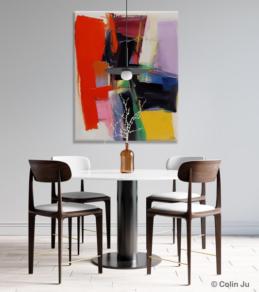 Contemporary Acrylic Paintings, Red Abstract Paintings, Modern Wall Art for Living Room, Original Abstract Art, Abstract Painting on Canvas-Grace Painting Crafts