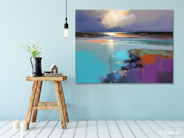 Original Landscape Paintings, Landscape Canvas Paintings for Living Room, Extra Large Modern Wall Art Paintings, Acrylic Painting on Canvas-Grace Painting Crafts