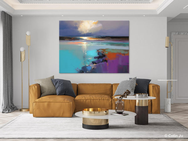 Original Landscape Paintings, Landscape Canvas Paintings for Living Room, Extra Large Modern Wall Art Paintings, Acrylic Painting on Canvas-Grace Painting Crafts
