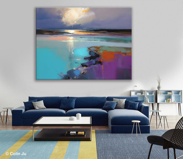 Original Landscape Paintings, Landscape Canvas Paintings for Living Room, Extra Large Modern Wall Art Paintings, Acrylic Painting on Canvas-Grace Painting Crafts
