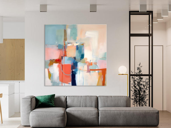 Canvas Paintings, Large Abstract Art for Bedroom, Simple Modern Acrylic Artwork, Modern Original Abstract Wall Art, Contemporary Canvas Art-Grace Painting Crafts
