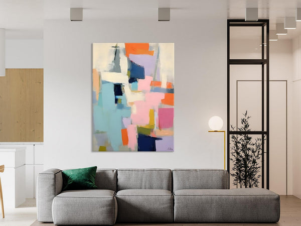 Large Wall Art Painting for Bedroom, Original Canvas Art, Contemporary Acrylic Painting on Canvas, Oversized Modern Abstract Wall Paintings-Grace Painting Crafts