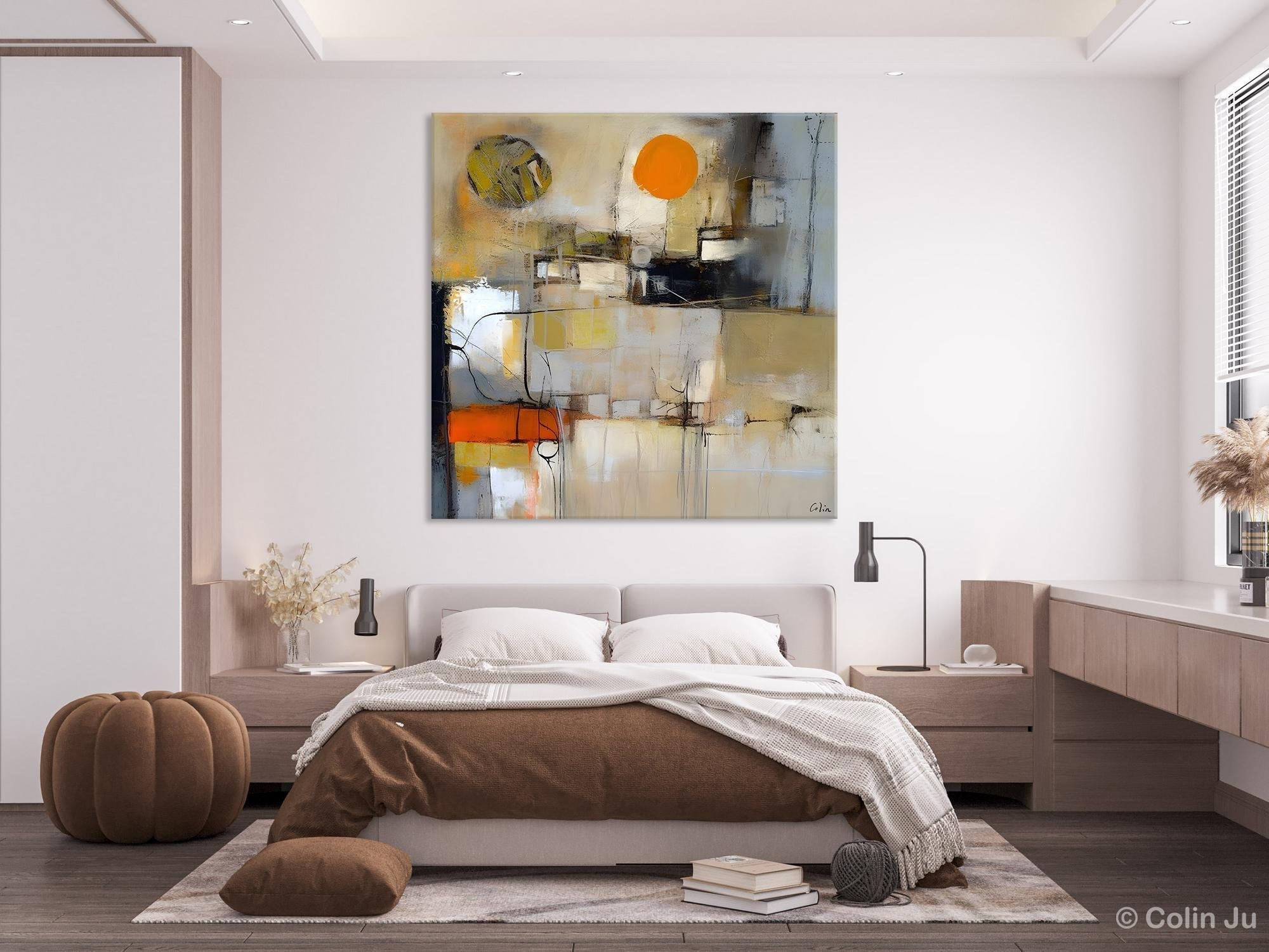 Large Abstract Art for Bedroom, Simple Modern Acrylic Art, Modern Original Abstract Art, Canvas Paintings for Sale, Contemporary Canvas Art-Grace Painting Crafts