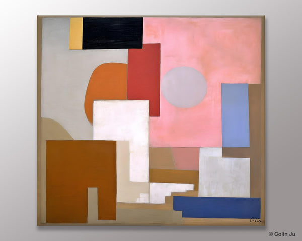 Extra Large Canvas Paintings for Living Room, Original Modern Abstract Artwork, Geometric Modern Canvas Art, Abstract Wall Art for Sale-Grace Painting Crafts