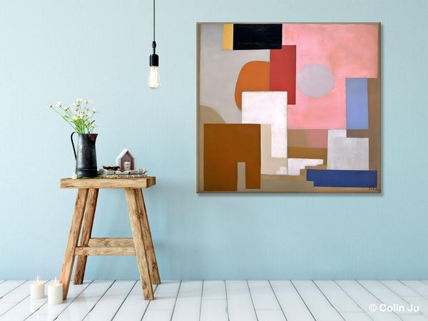 Extra Large Canvas Paintings for Living Room, Original Modern Abstract Artwork, Geometric Modern Canvas Art, Abstract Wall Art for Sale-Grace Painting Crafts