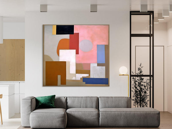 Extra Large Canvas Paintings for Living Room, Original Modern Abstract Artwork, Geometric Modern Canvas Art, Abstract Wall Art for Sale-Grace Painting Crafts