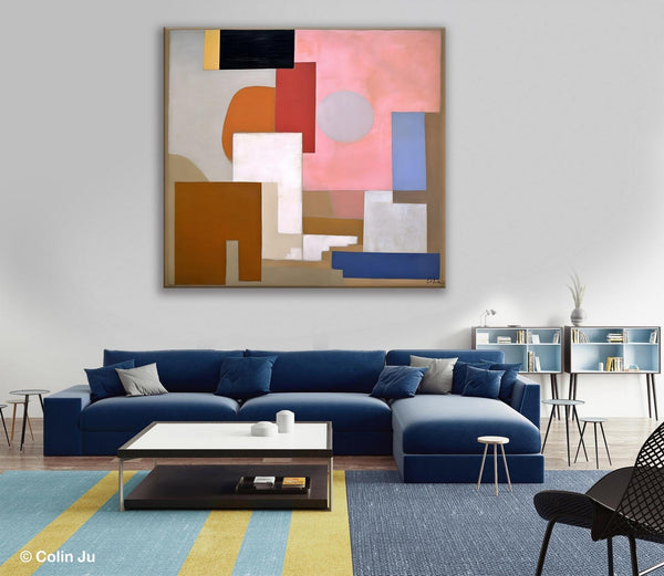 Extra Large Canvas Paintings for Living Room, Original Modern Abstract Artwork, Geometric Modern Canvas Art, Abstract Wall Art for Sale-Grace Painting Crafts