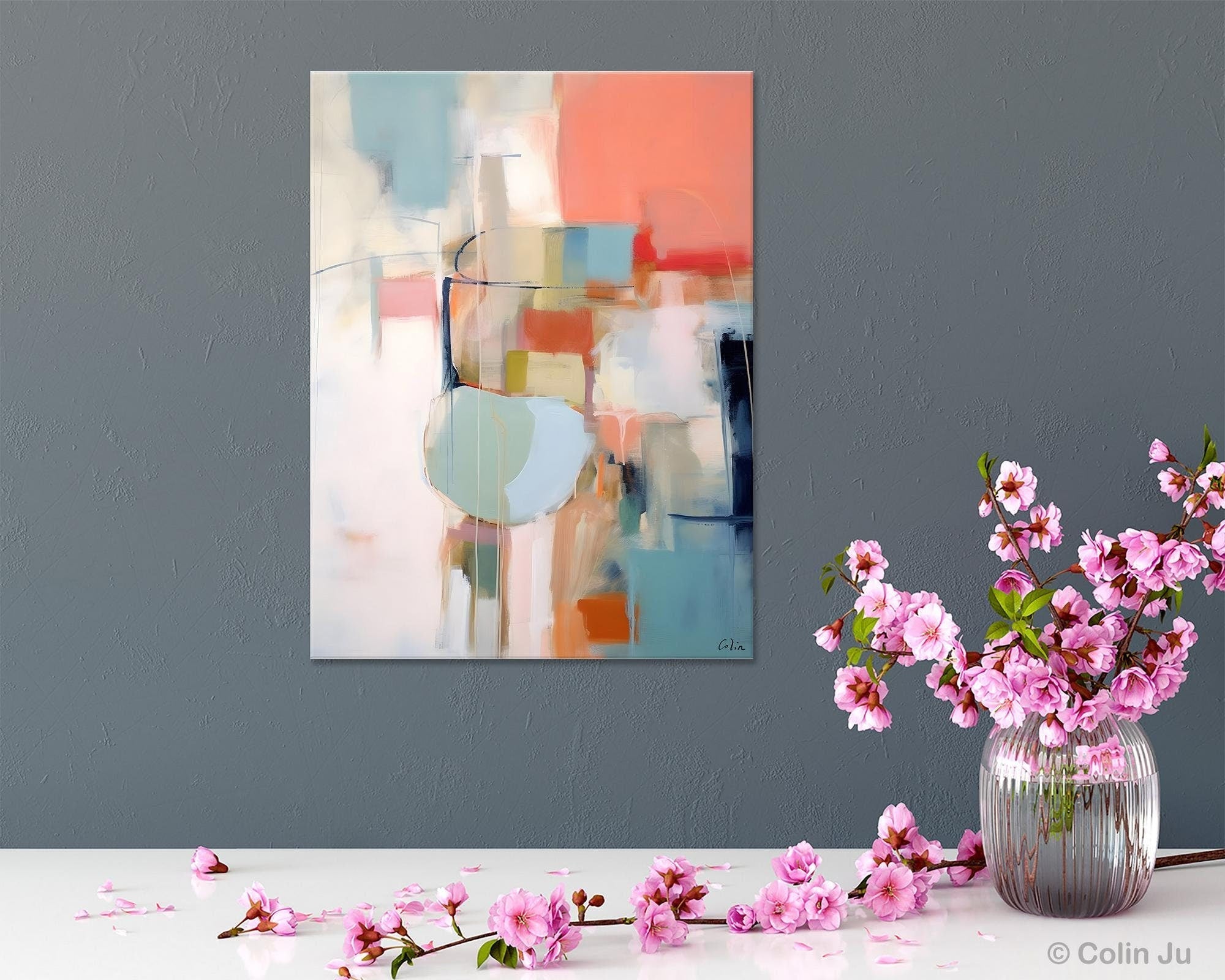 Large Modern Paintings, Original Abstract Canvas Art, Large Wall Painting for Bedroom, Hand Painted Canvas Art, Acrylic Painting on Canvas-Grace Painting Crafts