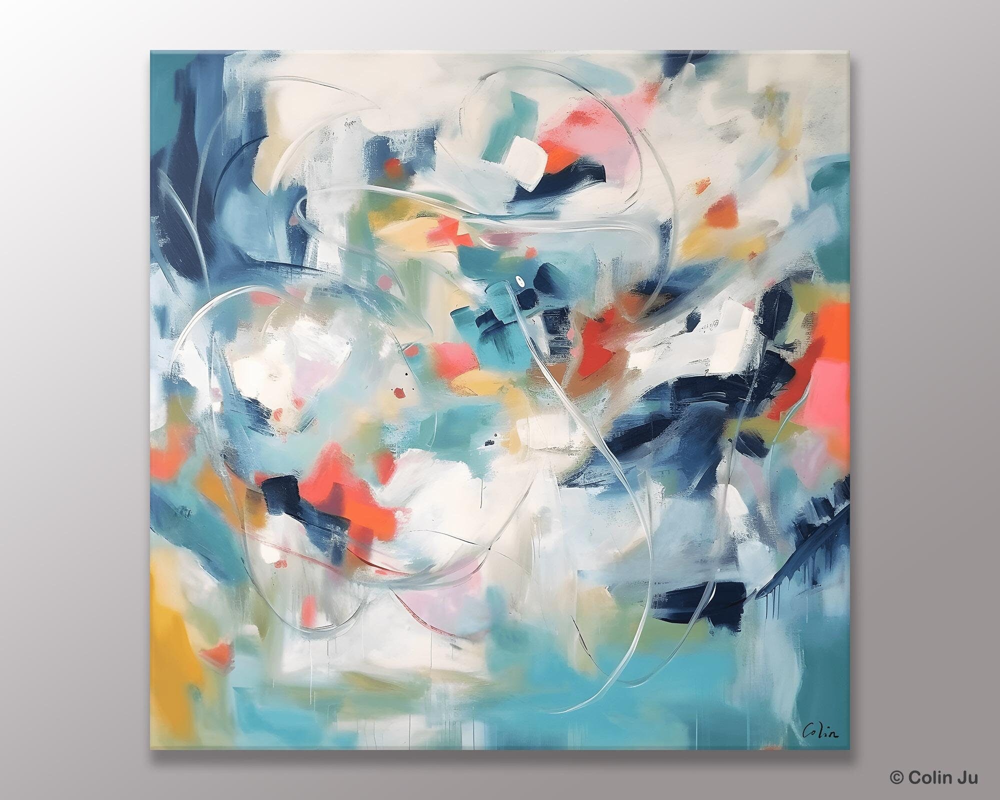 Modern Acrylic Art, Modern Original Abstract Art, Large Abstract Art for Bedroom, Simple Canvas Paintings for Sale, Contemporary Canvas Art-Grace Painting Crafts
