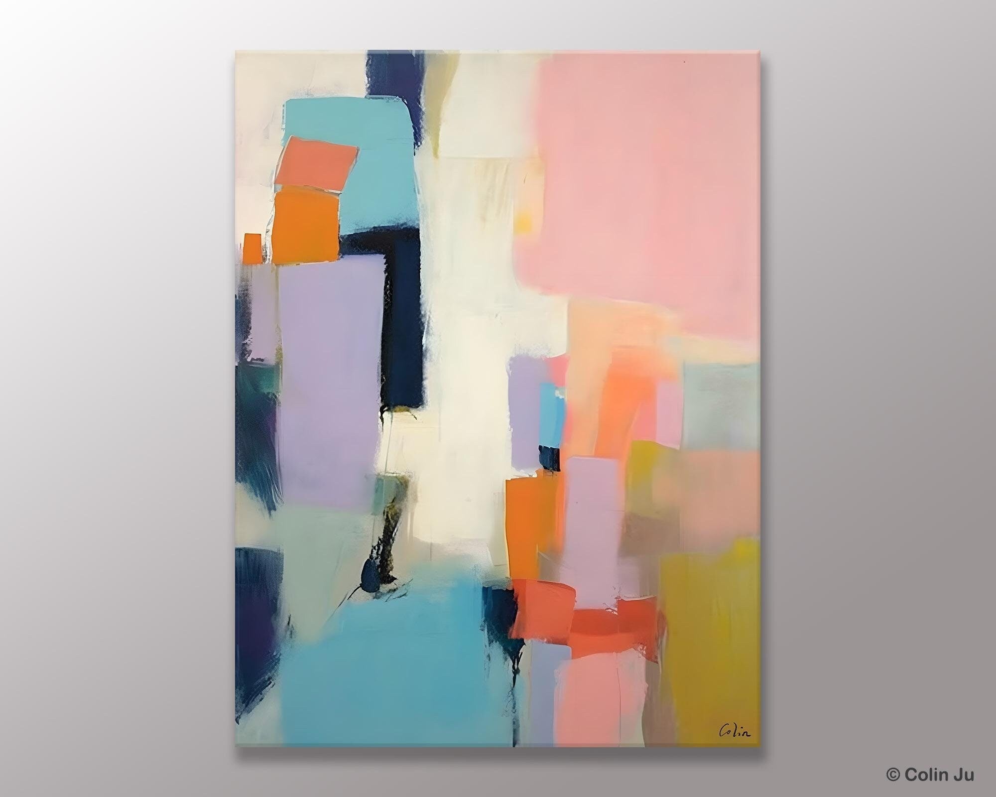 Original Abstract Art, Contemporary Acrylic Art on Canvas, Large Wall Art Painting for Bedroom, Oversized Modern Abstract Wall Paintings-Grace Painting Crafts