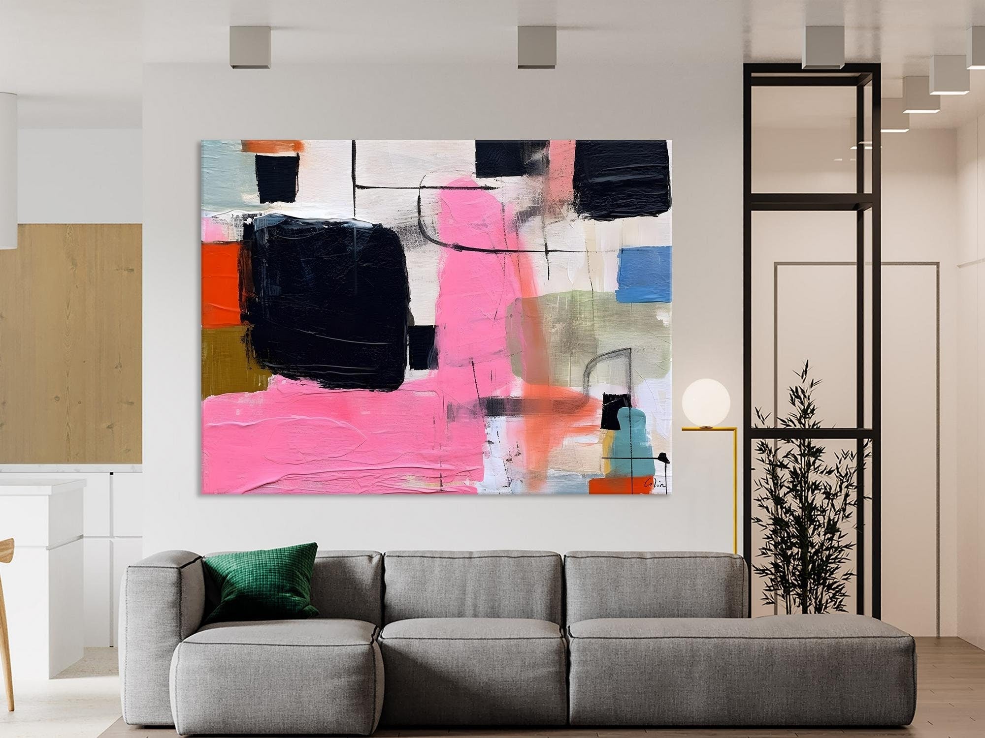 Contemporary Painting on Canvas, Extra Large Wall Art Paintings, Simple Canvas Art, Original Canvas Art for sale, Simple Abstract Paintings-Grace Painting Crafts