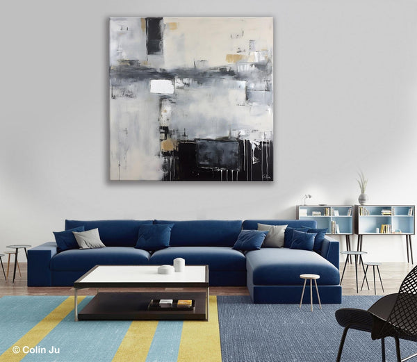 Abstract Canvas Art for Living Room, Original Modern Acrylic Art, Modern Canvas Paintings, Extra Large Abstract Paintings for Dining Room-Grace Painting Crafts