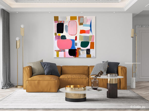 Geometric Modern Acrylic Art, Modern Original Abstract Art, Large Wall Art for Bedroom, Canvas Paintings for Sale, Contemporary Canvas Art-Grace Painting Crafts
