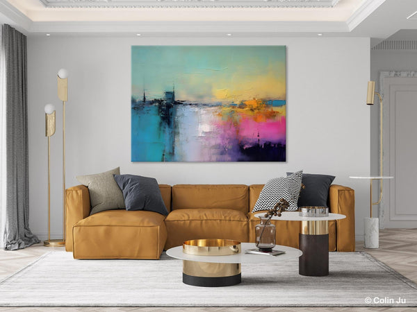 Hand Painted Original Canvas Wall Art, Abstract Landscape Paintings for Bedroom, Modern Landscape Artwork, Contemporary Acrylic Paintings-Grace Painting Crafts
