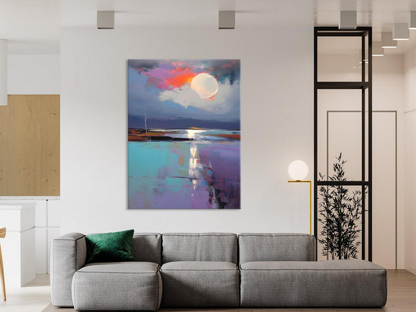 Abstract Landscape Painting for Bedroom, Oversized Canvas Wall Art Paintings, Original Modern Artwork, Contemporary Acrylic Art on Canvas-Grace Painting Crafts
