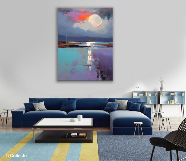Abstract Landscape Painting for Bedroom, Oversized Canvas Wall Art Paintings, Original Modern Artwork, Contemporary Acrylic Art on Canvas-Grace Painting Crafts