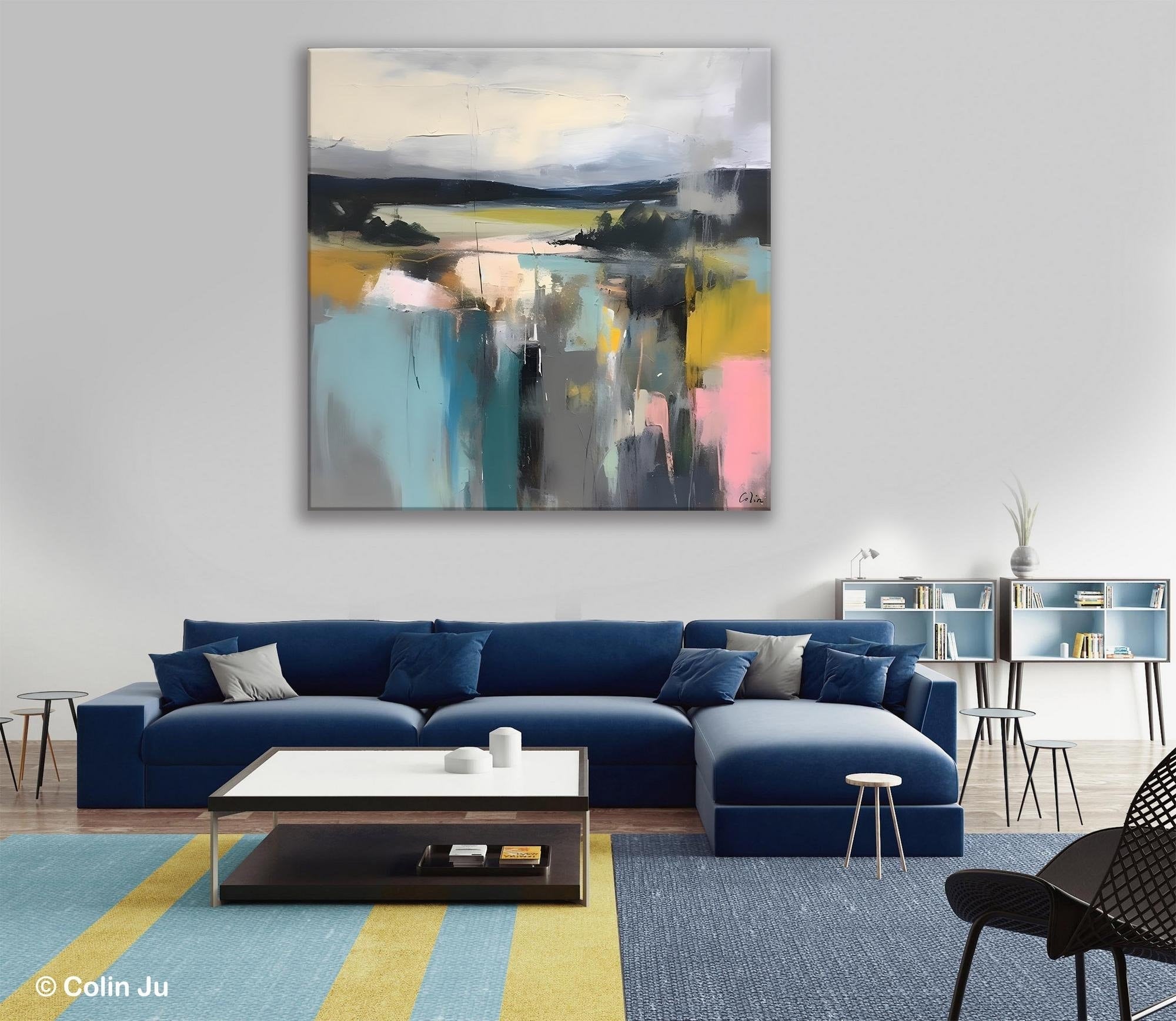 Contemporary Canvas Art, Original Modern Wall Art, Modern Acrylic Artwork, Modern Canvas Paintings, Large Abstract Painting for Bedroom-Grace Painting Crafts