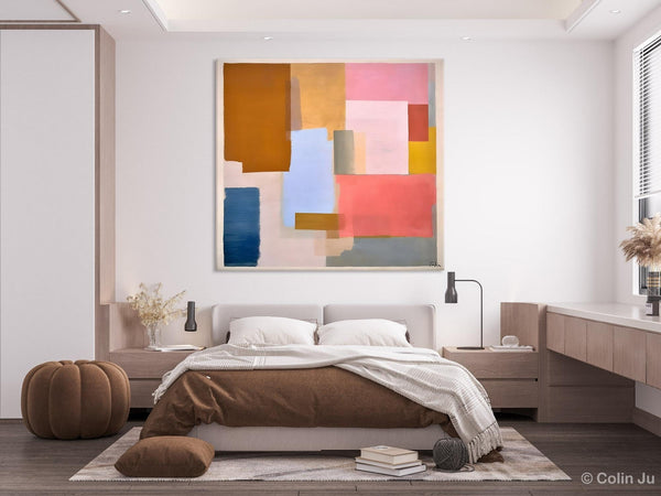 Original Abstract Art, Canvas Paintings for Sale, Large Modern Wall Art for Bedroom, Geometric Modern Acrylic Art, Contemporary Canvas Art-Grace Painting Crafts