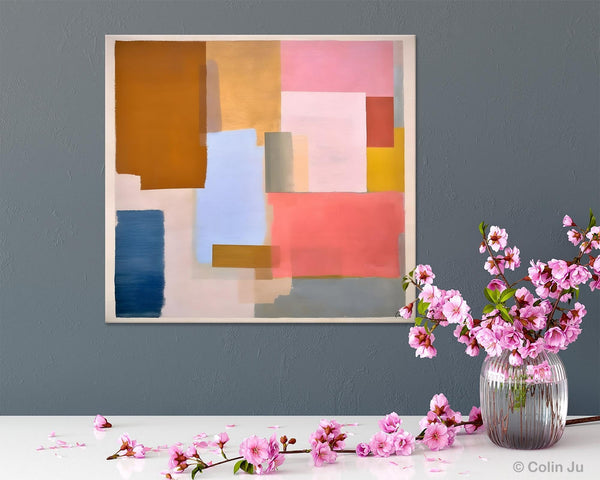 Original Abstract Art, Canvas Paintings for Sale, Large Modern Wall Art for Bedroom, Geometric Modern Acrylic Art, Contemporary Canvas Art-Grace Painting Crafts