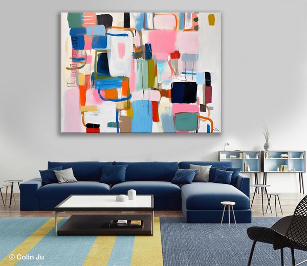 Large Wall Art Ideas for Living Room, Hand Painted Canvas Art, Oversized Canvas Paintings, Original Abstract Art, Contemporary Acrylic Art-Grace Painting Crafts