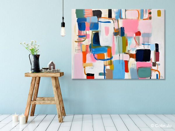 Large Wall Art Ideas for Living Room, Hand Painted Canvas Art, Oversized Canvas Paintings, Original Abstract Art, Contemporary Acrylic Art-Grace Painting Crafts