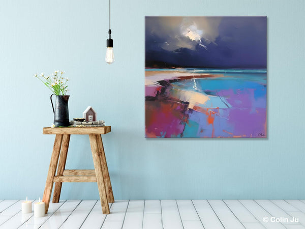 Landscape Canvas Paintings, Hand Painted Canvas Art, Landscape Acrylic Art, Original Abstract Art, Large Landscape Paintings for Living Room-Grace Painting Crafts