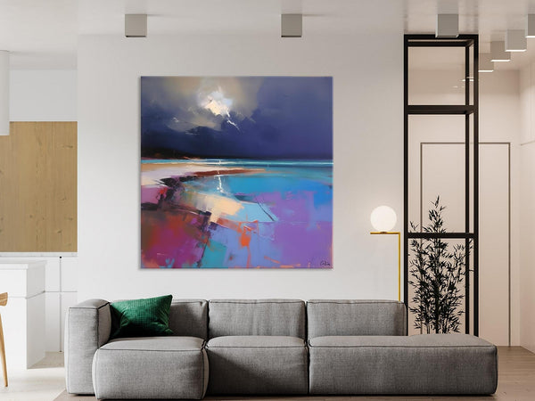 Landscape Canvas Paintings, Hand Painted Canvas Art, Landscape Acrylic Art, Original Abstract Art, Large Landscape Paintings for Living Room-Grace Painting Crafts