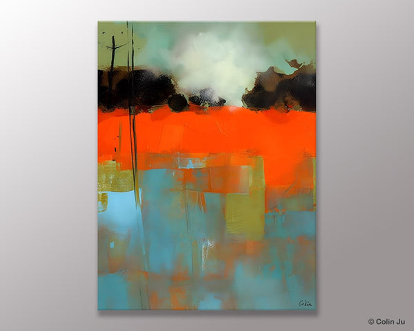 Landscape Canvas Art, Simple Modern Wall Art, Contemporary Acrylic Paintings, Original Abstract Paintings, Large Canvas Painting for Bedroom-Grace Painting Crafts