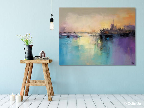 Large Paintings for Bedroom, Oversized Contemporary Wall Art Paintings, Abstract Landscape Painting on Canvas, Extra Large Original Artwork-Grace Painting Crafts