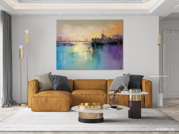 Large Paintings for Bedroom, Oversized Contemporary Wall Art Paintings, Abstract Landscape Painting on Canvas, Extra Large Original Artwork-Grace Painting Crafts