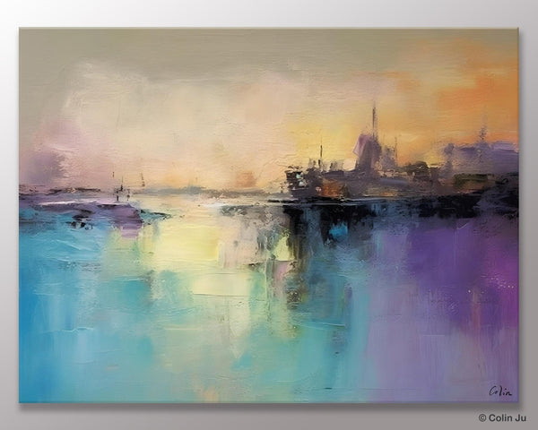 Large Paintings for Bedroom, Oversized Contemporary Wall Art Paintings, Abstract Landscape Painting on Canvas, Extra Large Original Artwork-Grace Painting Crafts