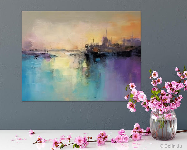 Large Paintings for Bedroom, Oversized Contemporary Wall Art Paintings, Abstract Landscape Painting on Canvas, Extra Large Original Artwork-Grace Painting Crafts
