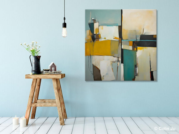 Abstract Painting for Bedroom, Original Modern Wall Art Paintings, Geometric Modern Acrylic Paintings, Oversized Contemporary Canvas Art-Grace Painting Crafts