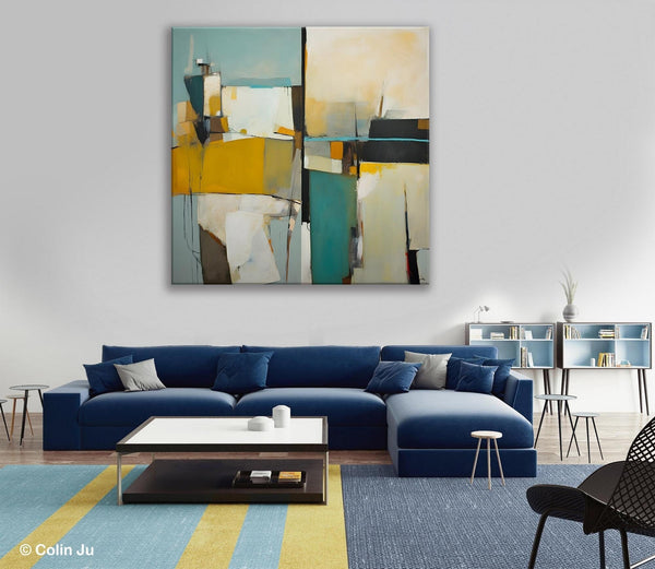 Abstract Painting for Bedroom, Original Modern Wall Art Paintings, Geometric Modern Acrylic Paintings, Oversized Contemporary Canvas Art-Grace Painting Crafts