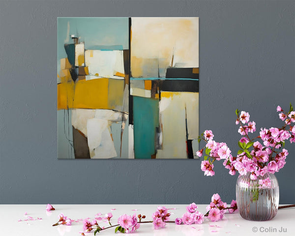 Abstract Painting for Bedroom, Original Modern Wall Art Paintings, Geometric Modern Acrylic Paintings, Oversized Contemporary Canvas Art-Grace Painting Crafts