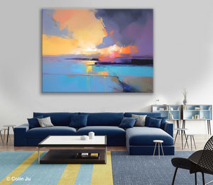 Extra Large Modern Wall Art Paintings, Acrylic Painting on Canvas, Landscape Paintings for Living Room, Original Landscape Abstract Painting-Grace Painting Crafts
