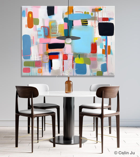Original Abstract Art, Hand Painted Canvas Art, Modern Wall Art Ideas for Dining Room, Large Canvas Paintings, Contemporary Acrylic Painting-Grace Painting Crafts