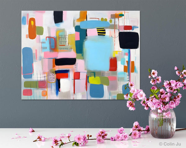 Original Abstract Art, Hand Painted Canvas Art, Modern Wall Art Ideas for Dining Room, Large Canvas Paintings, Contemporary Acrylic Painting-Grace Painting Crafts