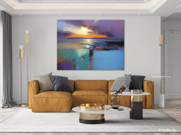Landscape Canvas Paintings for Living Room, Original Landscape Paintings, Extra Large Modern Wall Art Paintings, Acrylic Painting on Canvas-Grace Painting Crafts