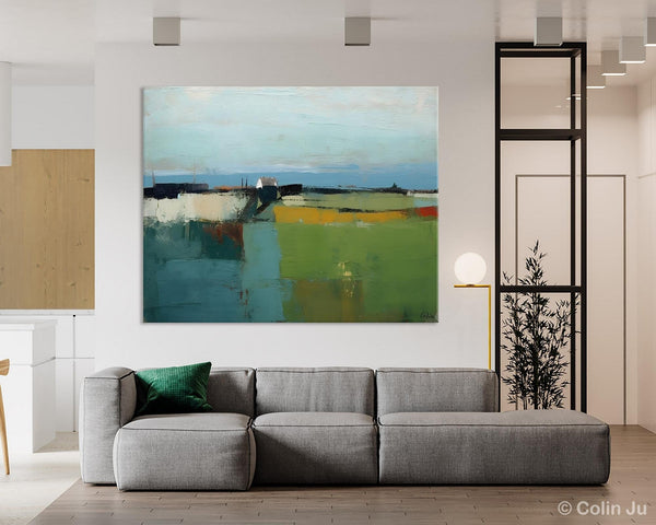 Abstract Landscape Painting for Living Room, Heavy Texture Painting, Hand Painted Canvas Art, Original Abstract Art, Acrylic Art on Canvas-Grace Painting Crafts
