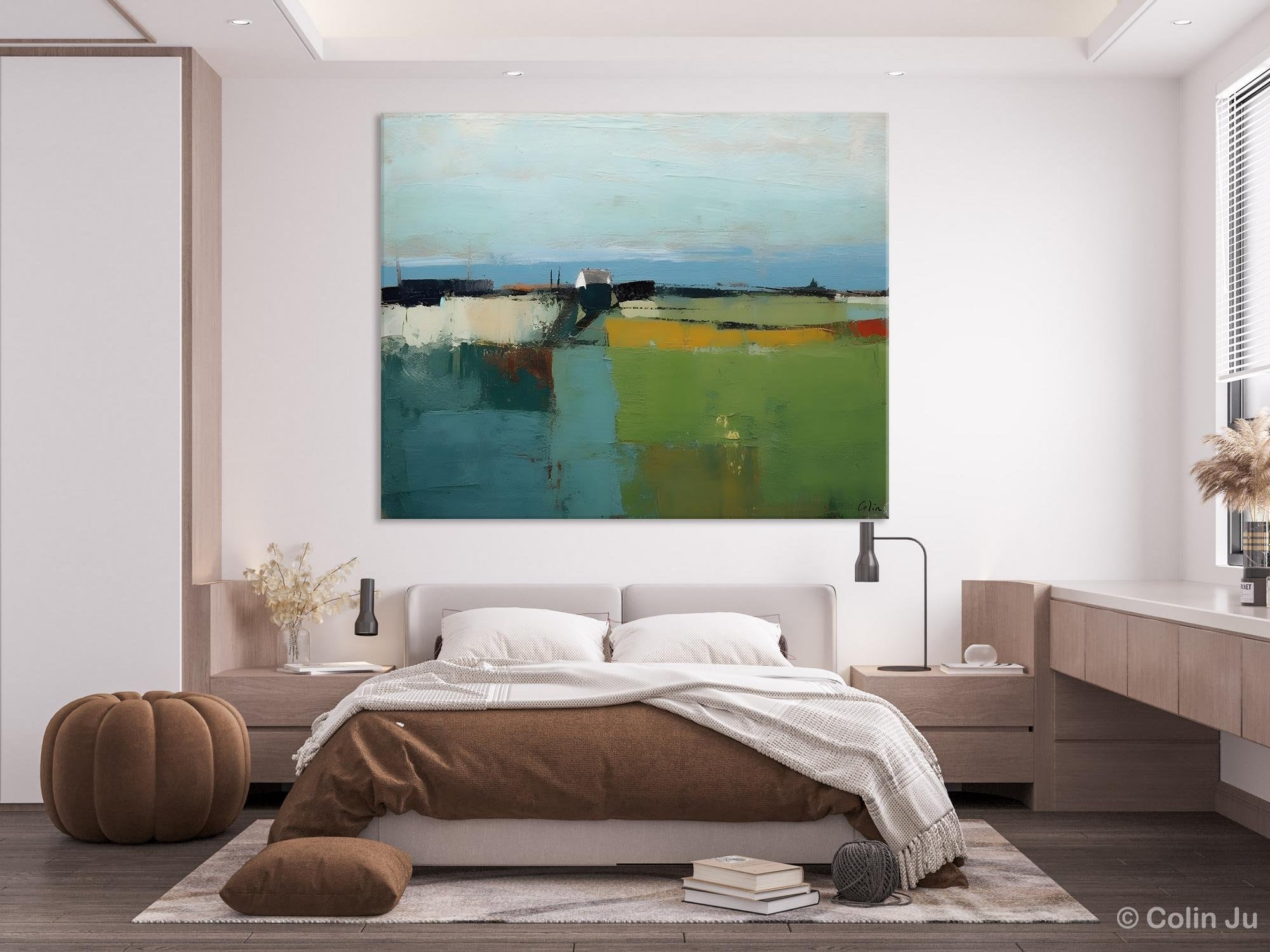 Abstract Landscape Painting for Living Room, Heavy Texture Painting, Hand Painted Canvas Art, Original Abstract Art, Acrylic Art on Canvas-Grace Painting Crafts