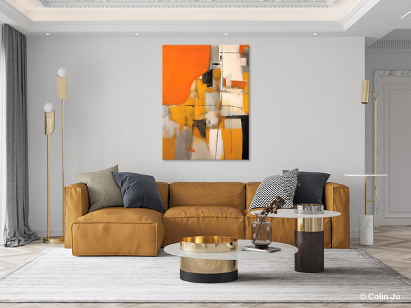 Large Paintings for Bedroom, Yellow Abstract Art Paintings, Large Contemporary Wall Art, Hand Painted Canvas Art, Original Modern Painting-Grace Painting Crafts