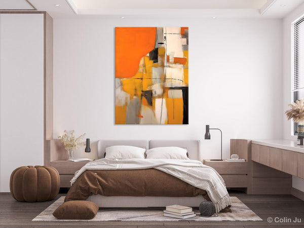 Large Paintings for Bedroom, Yellow Abstract Art Paintings, Large Contemporary Wall Art, Hand Painted Canvas Art, Original Modern Painting-Grace Painting Crafts