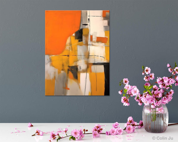 Large Paintings for Bedroom, Yellow Abstract Art Paintings, Large Contemporary Wall Art, Hand Painted Canvas Art, Original Modern Painting-Grace Painting Crafts