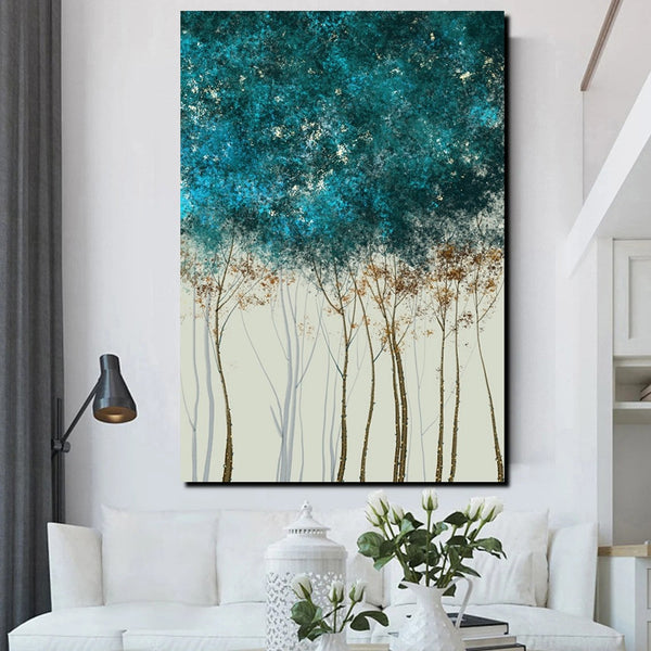 Tree Paintings, Simple Modern Art, Dining Room Wall Art Ideas, Buy Canvas Art Online, Simple Abstract Art, Large Acrylic Painting on Canvas-Grace Painting Crafts